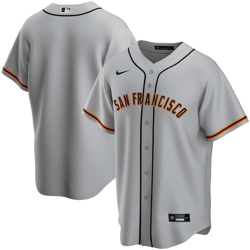2020 MLB Men San Francisco Giants Nike Gray Road 2020 Replica Team Jersey 1->customized mlb jersey->Custom Jersey